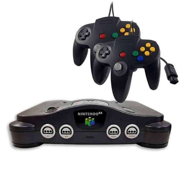 Pre-Owned Nintendo 64 N64 Console - 2 Retrofam N64 Controller Black