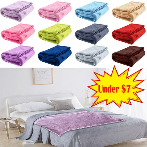 Antqov Flannel Fleece Throw Blanket 27x40" Super Soft Warm Decorative Blankets, Lightweight Cozy Throw Blanket for Couch, Bed, Camping Blanket