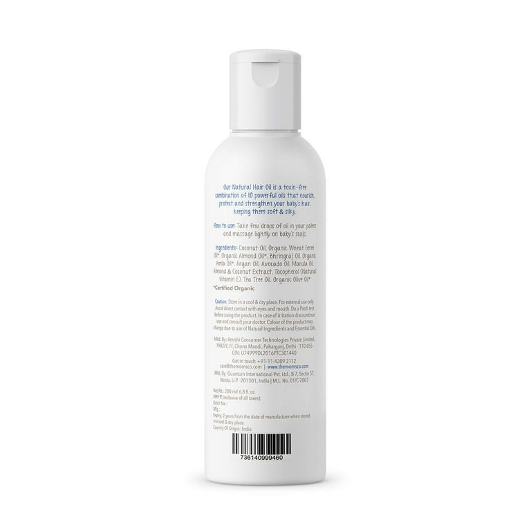 The Moms Co. Natural 10 in 1 Baby Hair Oil with Argan Oil Marula