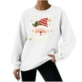 thumbnail image 2 of HOMBOM Womens Waffle Sweatshirt Pullover Solf Crew Neck Cute White Christmas Tops for Women Long Sleeve, 2 of 7