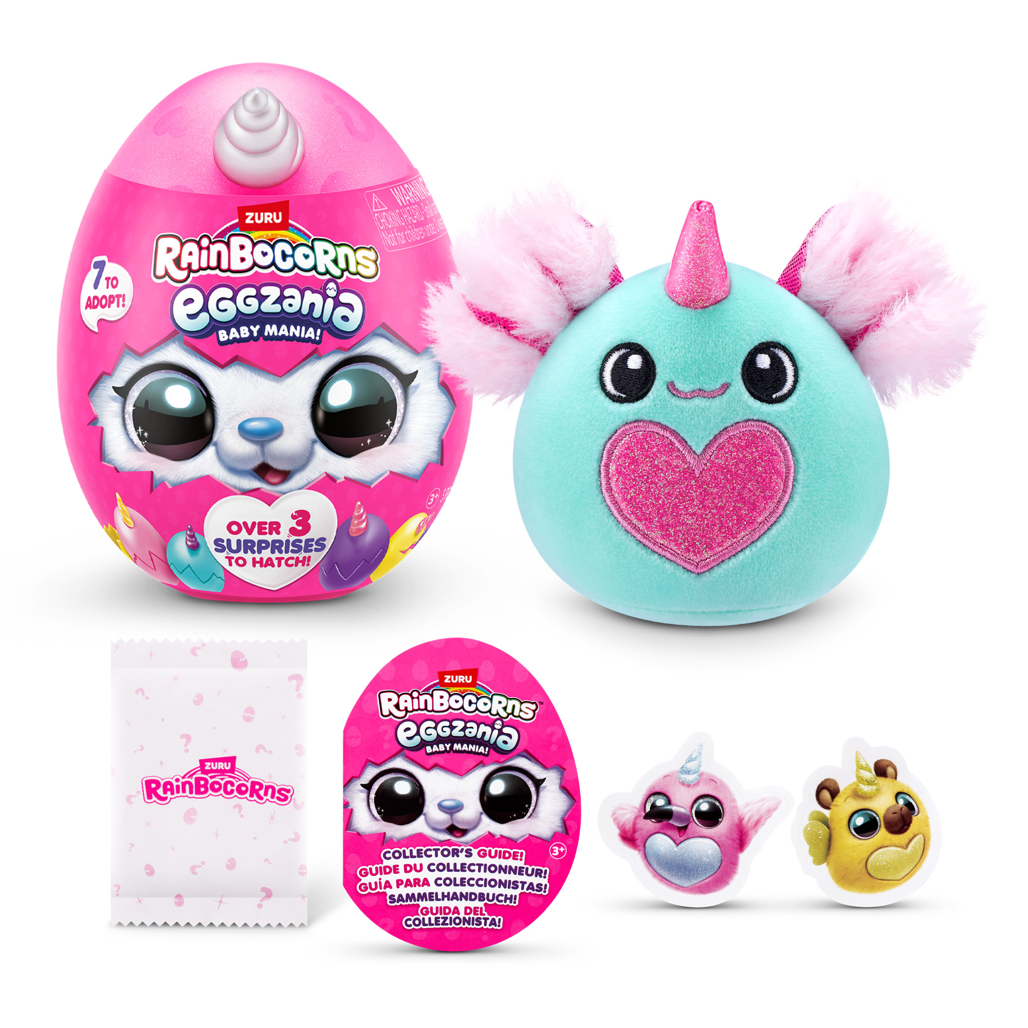 Rainbocorns Eggzania 4.7 inch (Baby Mania), Plush Surprise Unboxing with Animal Soft Girls Toy Gift