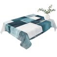 thumbnail image 2 of Teal Geometric Table Cloth Waterproof Tablecloths, Vintage Oil Painting Contemporary Tablecloth Dining Table Cover for Kitchen Party Tabletop Outdoor, Rectangle Tablecloth 60x102 Inch, 2 of 9