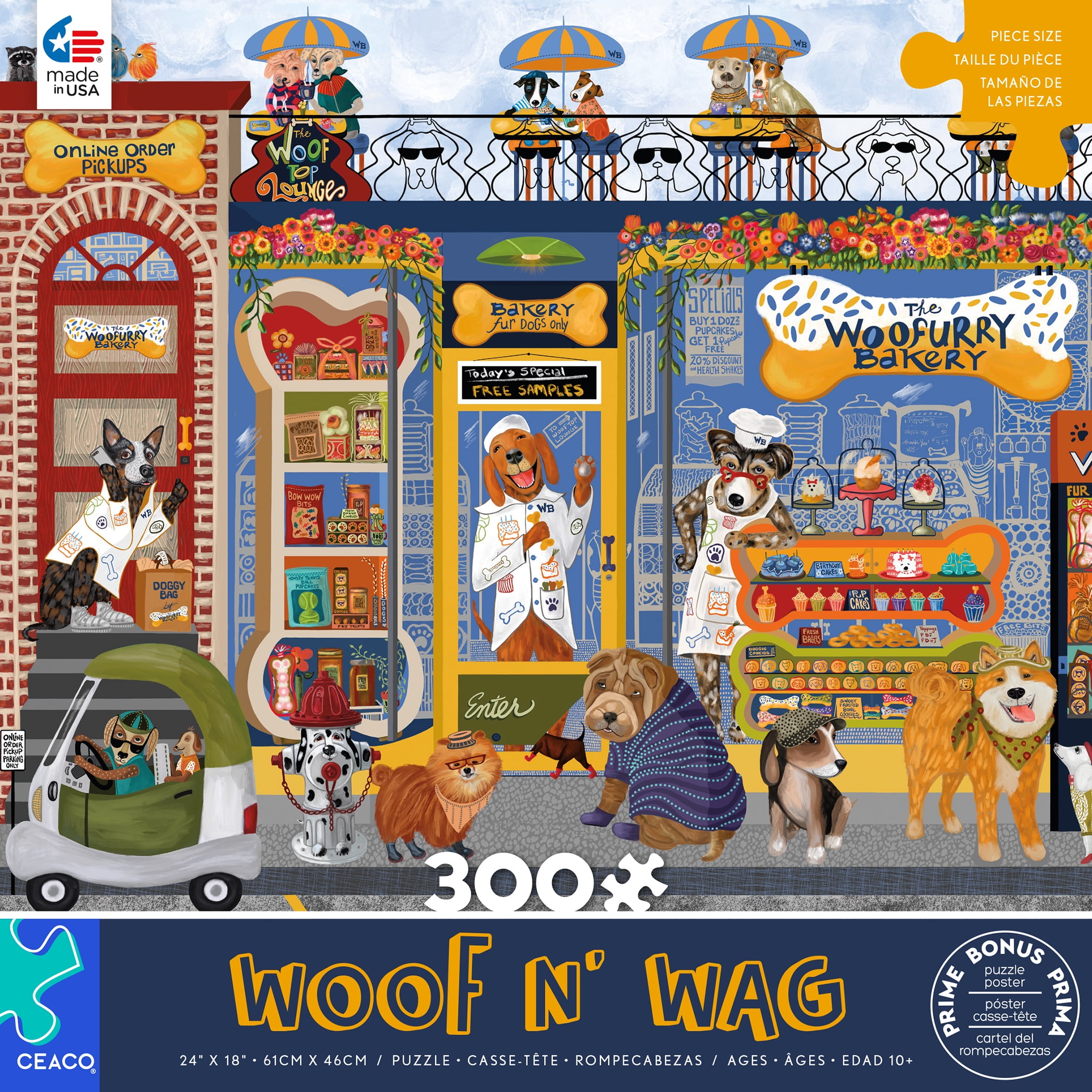 Ceaco 300-Piece Woof N' Wag Woofurry Bakery Interlocking Jigsaw Puzzle