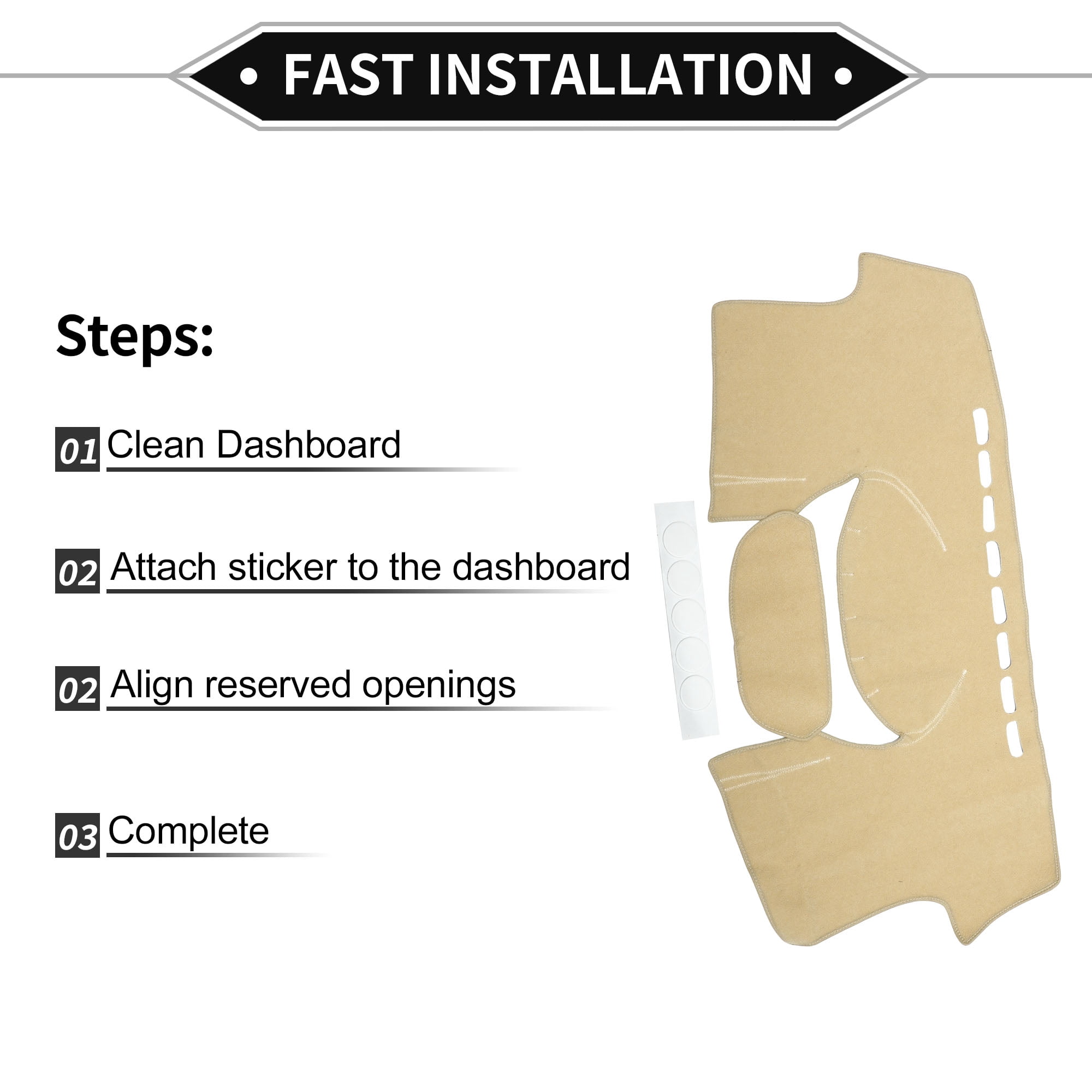 Dash Cover Compatible for TOYOTA YARIS 2004-2011, Non-Slip Polyester Silicone Beige Center Console Dashboard Cover Mat Pad Carpet