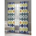 thumbnail image 4 of Navy Blue Green Sheer Curtains for Living Room Bedroom Abstract Art Geometric Sheer Curtains 108 Inch Long 2 Panels Set Light Filtering Curtain Window Treatments Drapes for Dining Room, 4 of 6