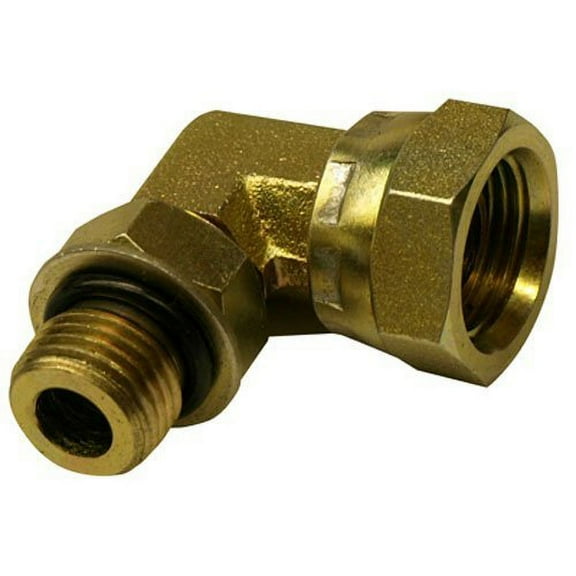 Apache 39006103 3/8" Male O-Ring Boss x 3/8" Female Pipe Swivel 90 Hydraulic Adapter Style 6901