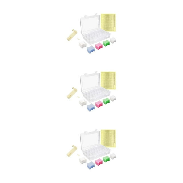 kurtrusly ABS Gift For And Sisters DIY Fashion Stitch Embroidery Tool With Durability Bobbins Box+Winder+300Bobbin 3Set