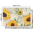thumbnail image 5 of Boho Sunflower Placemats Set of 6, Machine Washable Vintage Linen Table Mats with Heat Resistant Rustic Floral Pattern Featuring Bees and Butterflies for Dining, 5 of 5