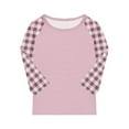 thumbnail image 6 of LJEFF Girl 3/4 Sleeve T-Shirt, Crew Neck Checkered Casual Spring Casual Tops for Girls Hot Pink Size 6, 6 of 7