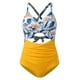 thumbnail image 4 of Gibobby Trajes de Baño Mujer Completo Traje de baño de mujer Bikini Wrap Cut Out Traje de baño de talle Monokini Traje de baño(Amarillo,G), 4 of 5
