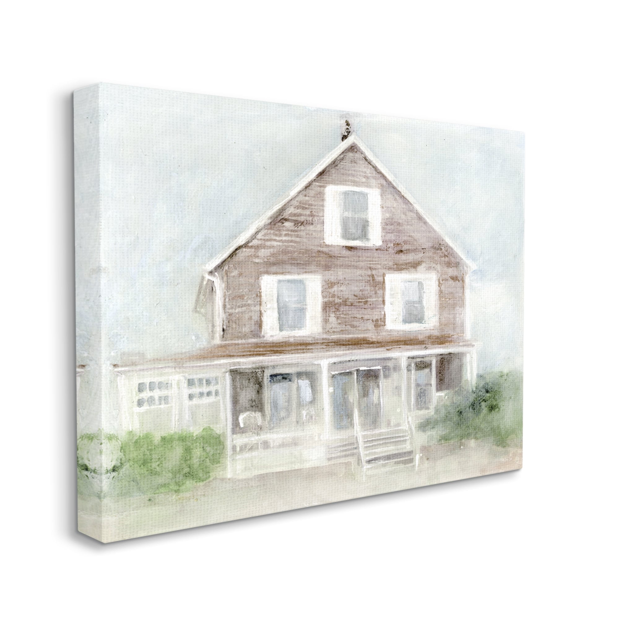 Stupell Coastal House Calm Porch Landscape Painting Gallery Wrapped Canvas Print Wall Art