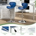 thumbnail image 5 of Adjustable Swivel Bar Stools Set of 2, Modern Upholstered Bar Chairs for Kitchen Island Dining Room Pub Counter(Blue), 5 of 9