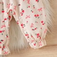 thumbnail image 3 of WOYY Girls Floral Ribbed Long Sleeve Romper Baby Jumpsuit with Headband, Sizes 9-12M, 3 of 7