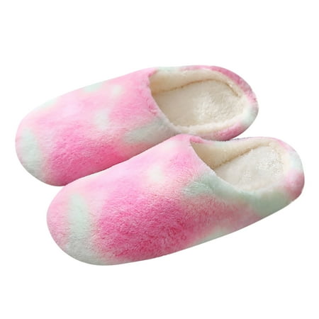 

Cathalem Womens Open Toe Slippers Size 8 For Women Plus Tie-Dye Shoes Round House Multicolor Velvet Slippers For Women Slippers Shoes Red 8