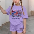 thumbnail image 5 of ZVAVZ Boys Girls 4th of July Outfits American Flag Graphic Tee and Shorts Patrotic Matching Set 250th Anniversary Clothing Set Summer Casual Tracksuit Purple 3-4Years, 5 of 7