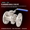 thumbnail image 2 of Válvula de bola Midline Valve de acero inoxidable de 3/4" con bridas, 2 of 7