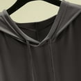 thumbnail image 3 of Women's Casual Hooded Short Sleeve Round Neck Top Sweatshirt Pullover Lightweight Breathable Loose Fit Summer Fashion | CSEONE,Dark Gray XL, 3 of 7