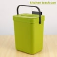 thumbnail image 4 of Trash Can with Lid Under Sink Green Trash Can Plastic Waste Basket Hanging Waste Bin for Bathroom/Office,Waste Compost Bin for Kitchen Small Garbage Can for Bedroom 0.8 Gallon, 4 of 7