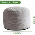 thumbnail image 2 of Round Stuffed Pouf Ottoman, Corduroy Poufs with Foam Chunk Filling, Furry and Fluffy Pouf Foot Stool Storage Ottoman, 20 X 15 Floor Poufs Foot Rest for Living Room, Grey, 2 of 13