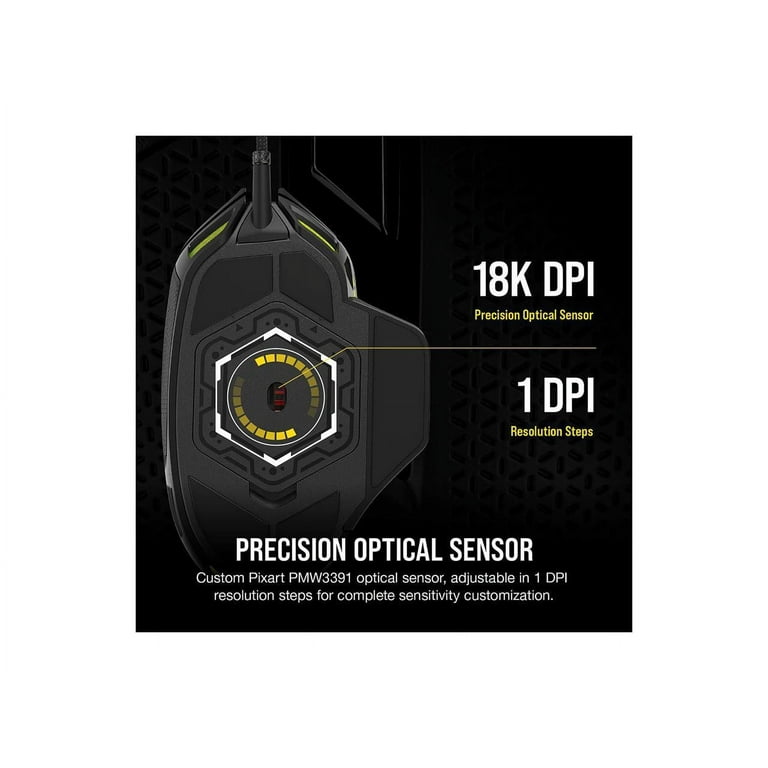 Corsair NIGHTSWORD RGB Tunable FPS/MOBA Gaming Mouse - Optical 