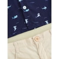 thumbnail image 6 of Bagilaanoe 2pcs Toddler Baby Boy Shorts Set Short Sleeve Letter Print Shirt Tops + Shorts 6M 12M 18M 24M 3T 4T Kids Casual Summer Clothes, 6 of 8
