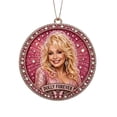 thumbnail image 2 of Dolly Pink Hanging Ornament, Acrylic Decoration for Christmas Tree & Car Mirror, Glitter Country Music Fan Gift, Sparkling Pink Charm, 2 of 7