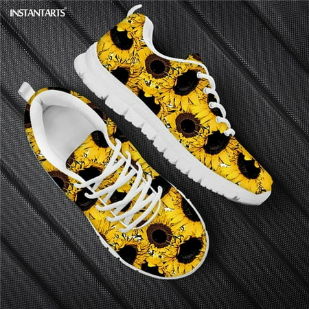 

Colorful Sunflower Print Women Sneakers Brand Design Unisex Lace Up Woman Flats Shoes Man Casual Shoe Breathable Ladies Sneaker