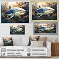 thumbnail image 4 of Designart "Grey Orange Shark euphony" Marine Animals Wall Art Living Room, 4 of 5