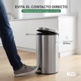 thumbnail image 3 of Bote de Basura de Acero Inoxidable con Pedal y Cesto Plástico Removible Kingshouse, Capacidad 30L, 3 of 7