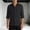 #Black, variant on DPTALR Men's Fashion Solid Color Lapel Button-up Pocket Long Sleeve Cardigan Shirt,Light Blue,Big and Tall Men L