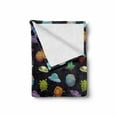 thumbnail image 2 of Space Soft Flannel Fleece Throw Blanket, UFOs and Planets Gas Giant Alien Environments Science Fiction Elements, Cozy Plush for Indoor and Outdoor Use, 70" x 90", Multicolor, by Ambesonne, 2 of 6