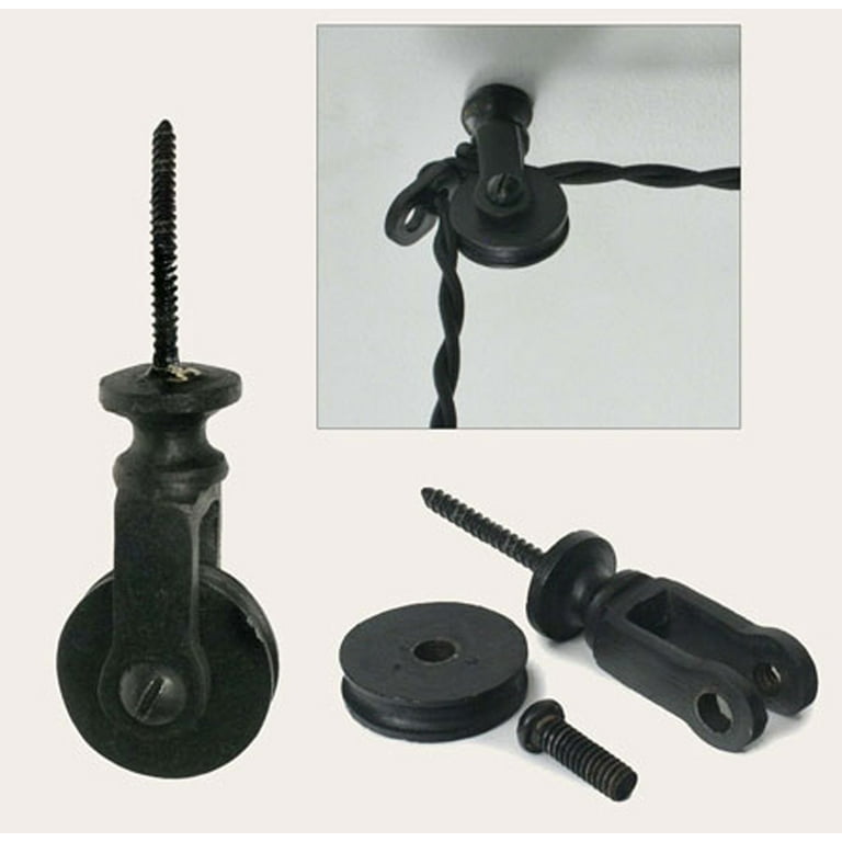 Wall Mount Threaded Screw Pulley Set of 2 Wall Mount Threaded Screw Pulley Set of 2