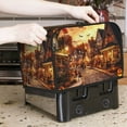 thumbnail image 2 of Toaster Covers 2 Slice, Halloween Street Party Waterproof Bread Machine Cover Fits for Standard 2 Slice Toasters, Home Decor Toaster Protection with Hanging Rope, 2 of 7