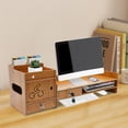 thumbnail image 2 of Minimalism Classy Monitor Stand Riser Wood Color Computer Monitor Riser Stand, 2 of 16