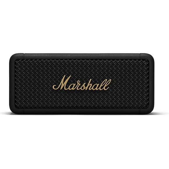 Marshall Emberton Haut-Parleur Bluetooth Portable, IPX7 Étanche, 20+ Heures de Jeu - Noir et Laiton