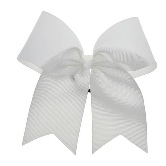 Chixx Solid Plain Basic Cheer Dance Softball Bows- White