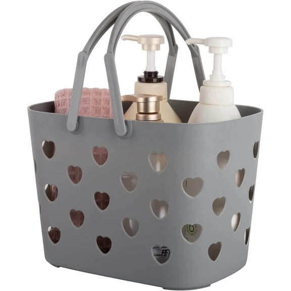 Plastic Storage Baskets with Handles,Portable Shower Caddy Tote Plastic Storage Basket Box Organizer Bin for Bathroom, Pantry, Kitchen, College Dorm, Garage