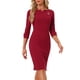 thumbnail image 1 of Vestido Vintage para Mujer Inspire Chic de Manga 3/4, Vestidos Sheath para Trabajar, XL Burdeos, 1 of 6