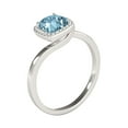 thumbnail image 4 of Mauli Jewels Rings for Women 2.35 Carat Cushion Cut Aquamarine And Diamond Ring prong 10K Solid Rose, White & Yellow Gold, 4 of 7