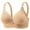 Beige, variant on Women Bras for Breasts Front Closure Push up Bras for Women, Wireless V Neck Comfortable Breathable Bralettes Full Cover Padded Smoothing Underwear Bra Beige 38