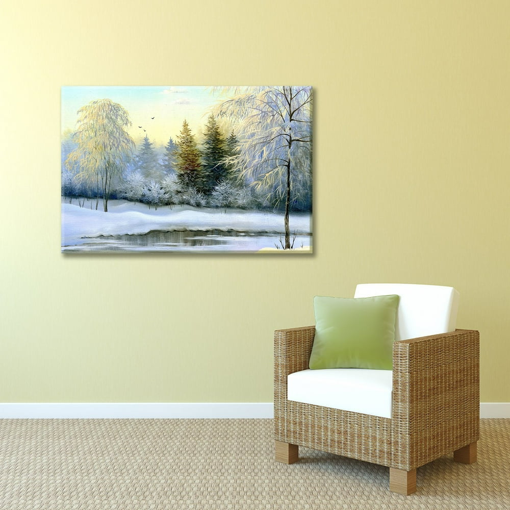 Canvas Prints Wall Art Beautiful Winter Landscape, Canvas, Oil 12