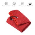 thumbnail image 3 of Unique Bargains 20'x16' Golf Towels Tri Fold Grid Texture Towels Soft Fiber with D Clip Red 2 Pack, 3 of 5