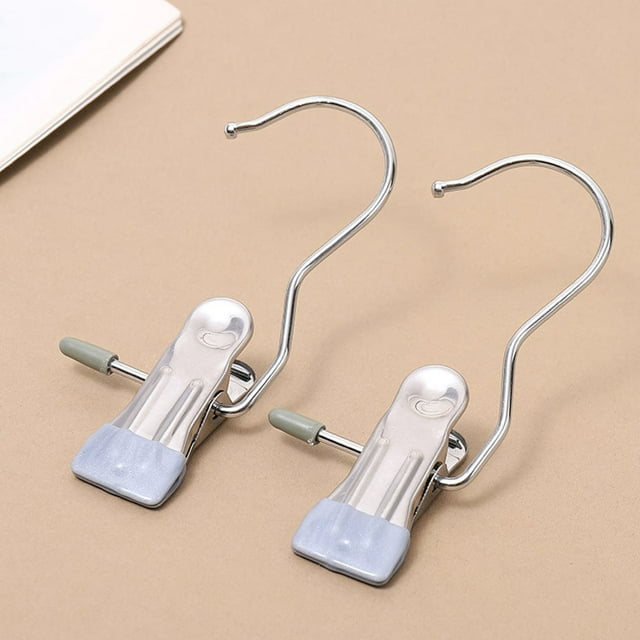 Xihbxyly Percha de Acero Inoxidable, Diseño de Gancho Sin Dejar Rastro, Clips Que Ahorran Espacio, 6 Opciones de Color, Fácil Secado para Pantalones Cortos, Calcetines y Telas, Solución para Organiza