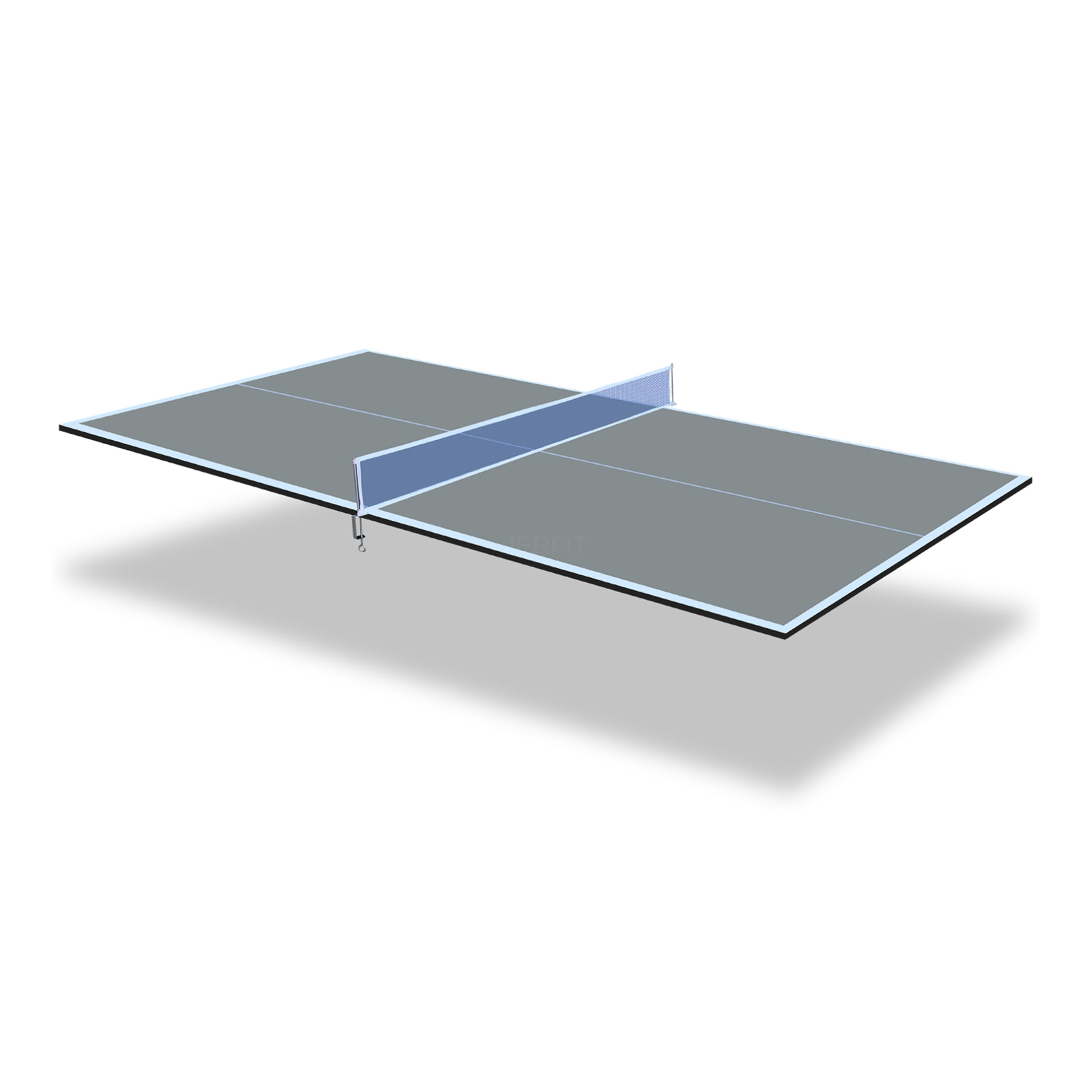 JERFIT 6x3 FT Foldable Portable Ping Pong Table Top, Grey MDF Conversion Top for Indoor & Outdoor Tennis Play, Includes Net & Posts