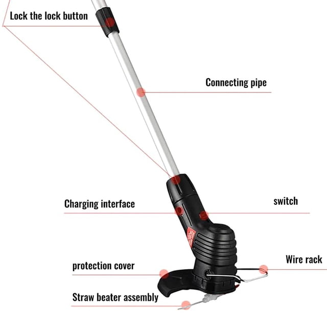 Cordless Lawn Trimmer,Electric Grass Trimmer Handheld Garden Tool Handheld Grass Trimmer Precision Engineered