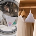thumbnail image 2 of Triangle Mesh Laundry Bag,Reusable Wash Bag with Zipper | Scent Beads Laundry Pod Dissolution Protection Bags for Laundry Room,Washing Machine,White, 2 of 7