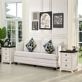 thumbnail image 6 of Joaxswe Farmhouse Nightstand with 3 Drawers Set of 2, 18 inch End Table with Charging Station for Bedroom, Living Room, Adult Bedside Table, Rustic White, 6 of 9