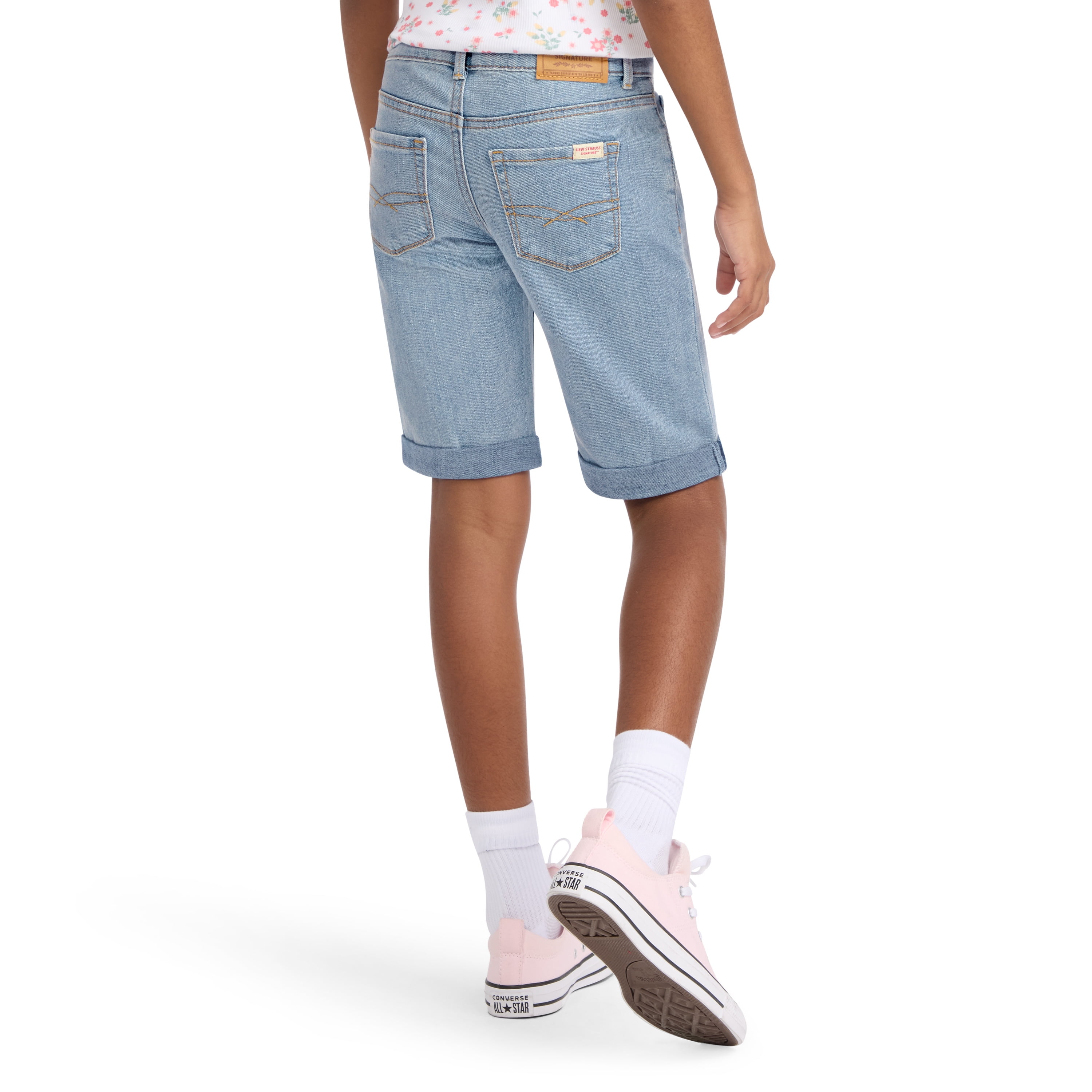 Levi Strauss Signature Girls Bermuda Denim Shorts, Sizes 5-18
