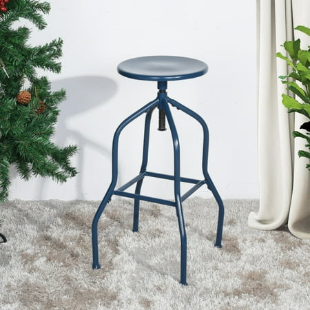Thermoplastic Powder Coating - HOMY CASA Bar Chair Pub Bar Adjustable Height Barstool Modern Industrial Dining Bar Stool Chairs with Steel Tube in Powder Coating for Coffee Shop, Bar, Home Balcony-Blue
