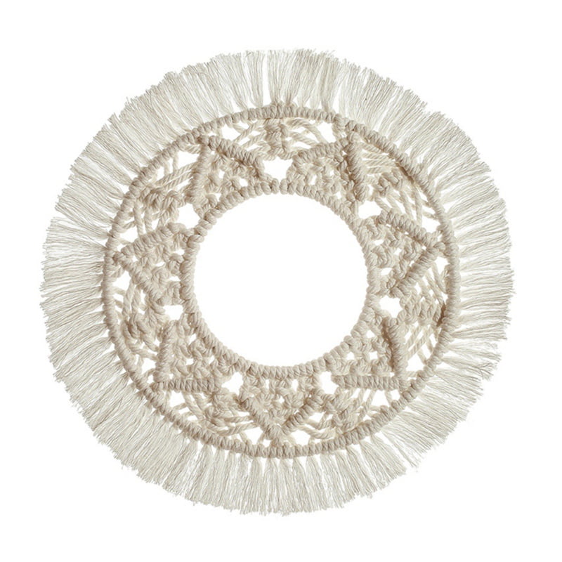 Handmade Woven Macrame Wall Hanging Round Tapestry Wedding Wall Decoration Living Room Home